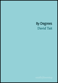 The pamphlet is clear lightish blue. No images. The title and author's name are right justified in the top third. The title is in a fairly small bold lower case. The author's name below it is slightly smaller and in a regular typeface.