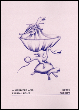 Pale pink cover with a purple drawing of various abstract creatures