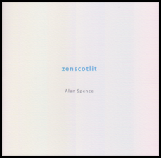 The large square cover is creamy white. Slightly above centre the title (zenscotlit) appears in sky blue sansserif lowercase. The author's name is about an inch below this, in grey sans serif italics, a little smaller. Both pieces of text are centred.