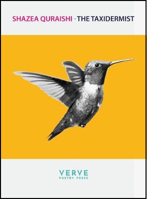 White pamphlet with wide mustard band across it and a black and white photo in this of a hummingbird
