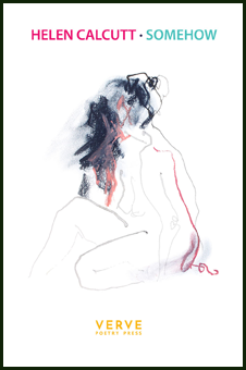 The jacket is white. A central line drawing occupies most of the space. It is a naked woman with her spine traced in red, and a blurred blackish smear across her head and across towards her knee. So you can't see her face. The blur could be grief? The author name and title are at the top in caps, the author's name first in bright pink, then the title in turquoise. The publisher's log is centred at the foot of the jacket